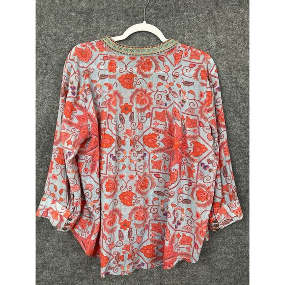 Soft Surroundings Boho Print Button Top Women’s Size Large - Picture 10 of 11